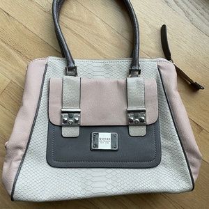 Guess crocodile embossed satchel.
